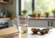 Verseuse de cuisine avec mesure de 60 ml et cuillères en acier inoxydable