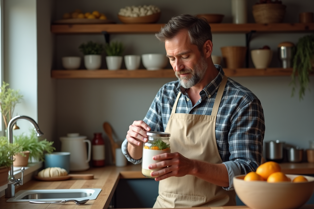 Homme lisant la liste d