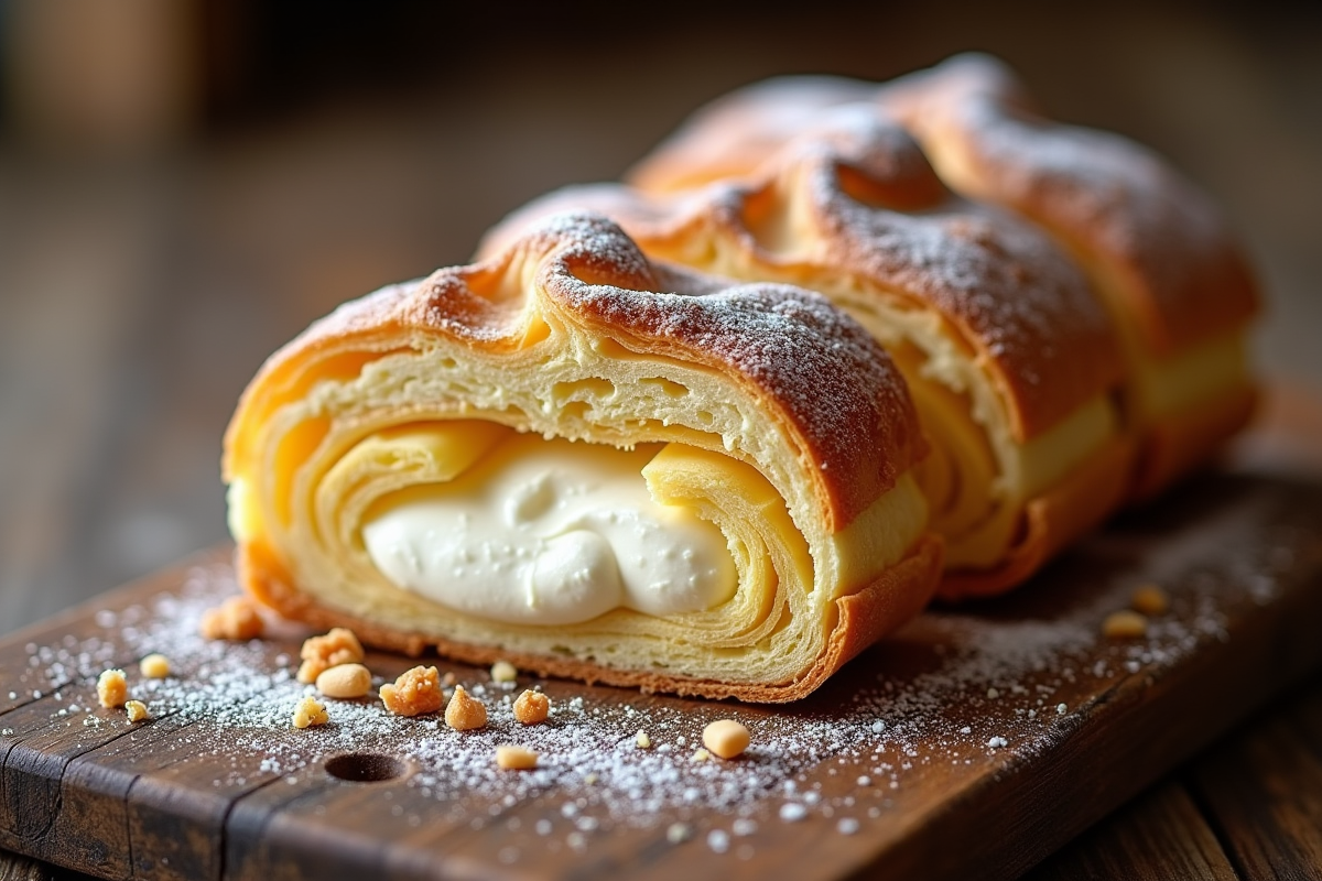Tranche de ParisBrest montrant la creme mousseline