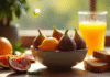 Table de petit déjeuner avec figues feijoas et physalis